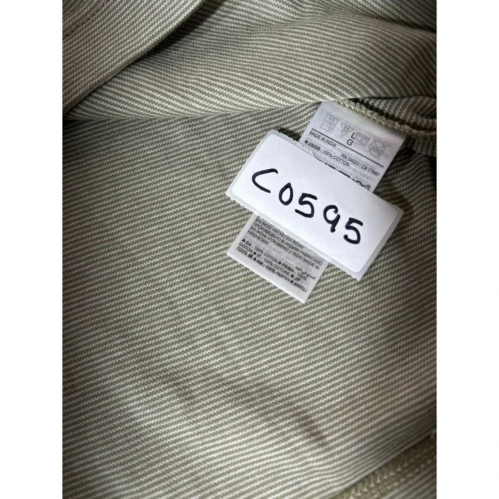 Banana‎ Republic Mens Large Polo Shirt Sage Green Micro Stripe 100% Cotton